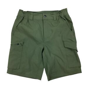 Bermuda Cargo Shorts Men 32 30x9 Green Hiking Outdoor Lightweight Nylon Trail